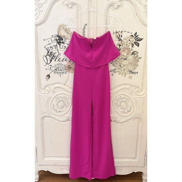 Lulus Power of Love Jumpsuit Women's XS Magenta Strapless NWOT - Picture 8 of 14